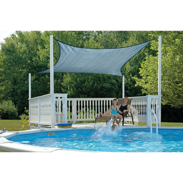 ShelterLogic Shade Sail Square, 12 Ft. X 12 Ft. X Heavyweight Sea Blue 10 ShelterLogic Shade Sail Square, 12 Ft. X 12 Ft. X Heavyweight Sea Blue - Image 8