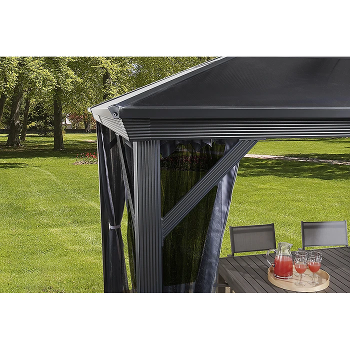 Verona Hardtop Gazebo, 10 Ft. X 12 Ft. Dark Gray 8 Verona Hardtop Gazebo, 10 Ft. X 12 Ft. Dark Gray - Image 6