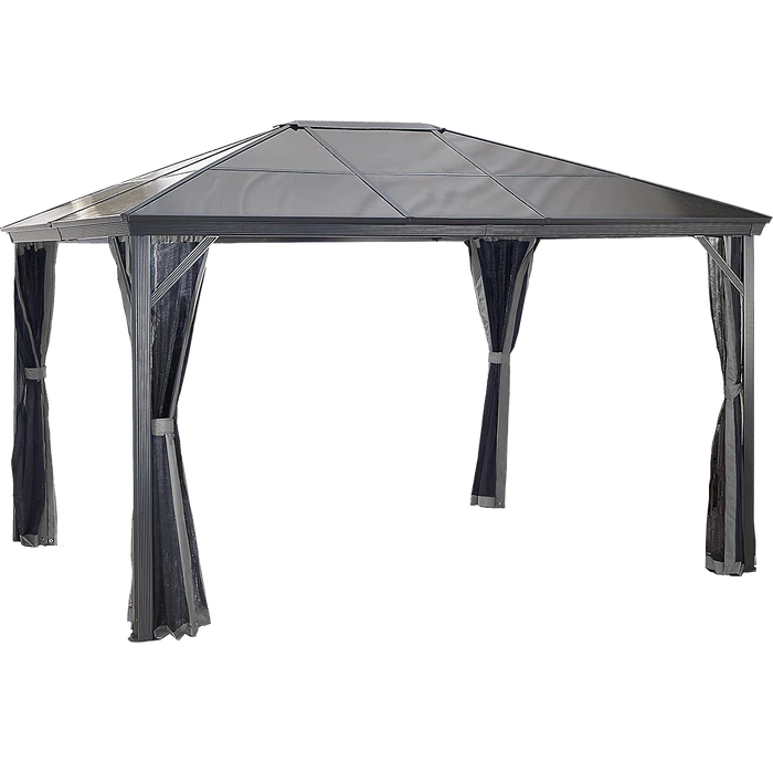 Verona Hardtop Gazebo, 10 Ft. X 14 Ft. Dark Gray 3 Verona Hardtop Gazebo, 10 Ft. X 14 Ft. Dark Gray
