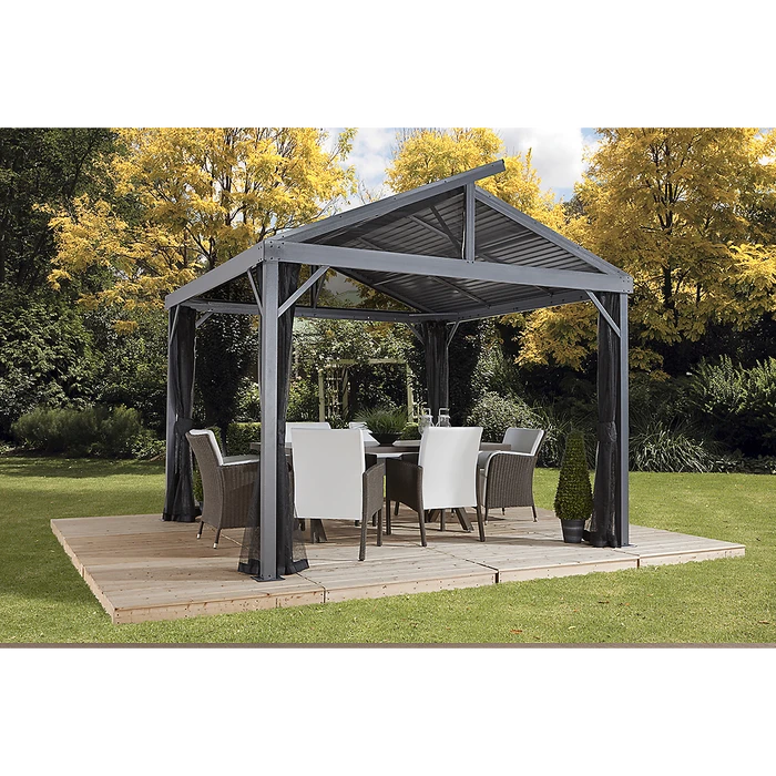 Sanibel II Hardtop Gazebo, 10 Ft. X 10 Ft. Light Gray 4 Sanibel II Hardtop Gazebo, 10 Ft. X 10 Ft. Light Gray - Image 2