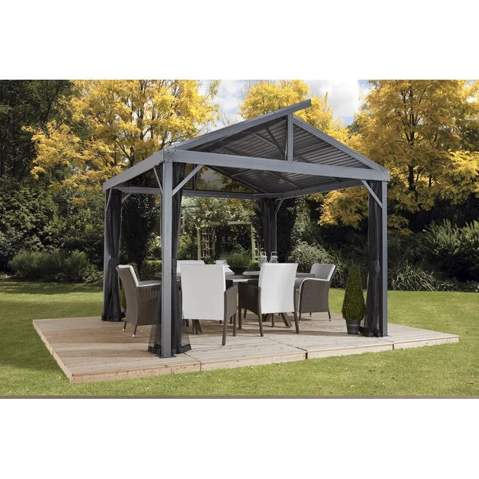 Sanibel II Hardtop Gazebo, 8 Ft. X 8 Ft. Light Gray 4 Sanibel II Hardtop Gazebo, 8 Ft. X 8 Ft. Light Gray - Image 2
