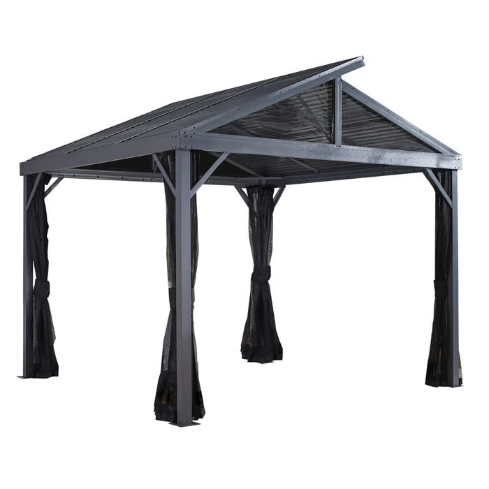Sanibel II Hardtop Gazebo, 8 Ft. X 8 Ft. Light Gray 3 Sanibel II Hardtop Gazebo, 8 Ft. X 8 Ft. Light Gray