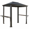 BBQ Mykonos Hardtop Grill Gazebo, 5 Ft. X 8 Ft. Light Gray -Shelterlogic 500 8162882
