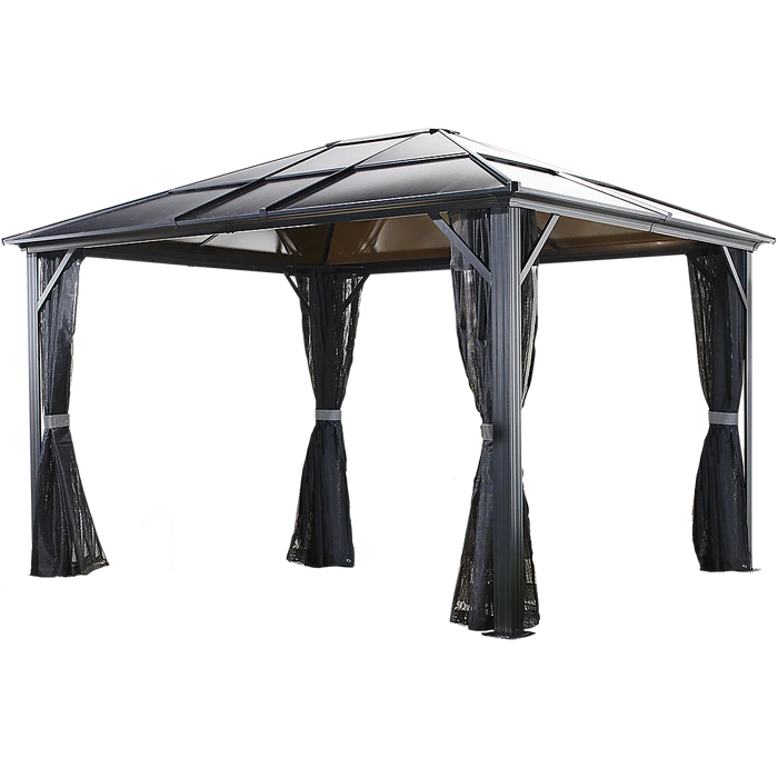 Meridien Hardtop Gazebo, 10 Ft. X 12 Ft. Dark Gray 3 Meridien Hardtop Gazebo, 10 Ft. X 12 Ft. Dark Gray