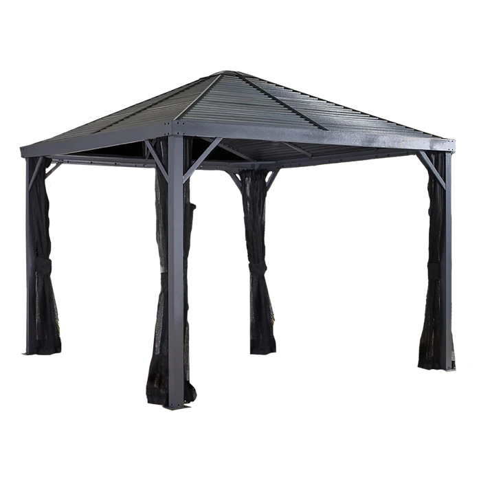 Sanibel Hardtop Gazebo, 8 Ft. X 8 Ft. Light Gray 3 Sanibel Hardtop Gazebo, 8 Ft. X 8 Ft. Light Gray