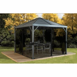 Sanibel Hardtop Gazebo, 8 Ft. X 8 Ft. Light Gray 8 Sanibel Hardtop Gazebo, 8 Ft. X 8 Ft. Light Gray -Shelterlogic 500 9162806 2