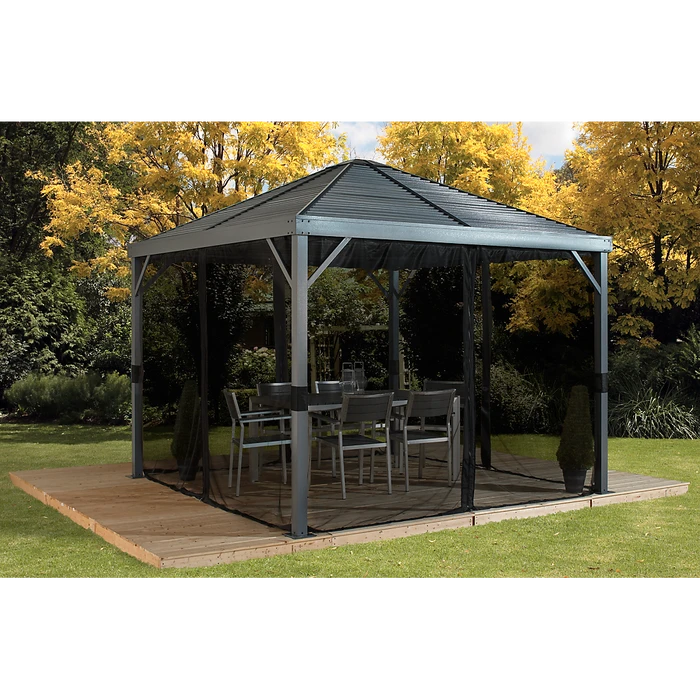 Sanibel Hardtop Gazebo, 8 Ft. X 8 Ft. Light Gray 5 Sanibel Hardtop Gazebo, 8 Ft. X 8 Ft. Light Gray - Image 3