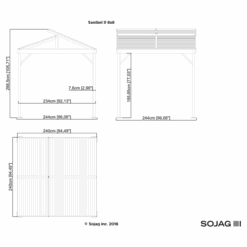 Sanibel II Hardtop Gazebo, 8 Ft. X 8 Ft. Light Gray 7 Sanibel II Hardtop Gazebo, 8 Ft. X 8 Ft. Light Gray -Shelterlogic 500 9162844 1
