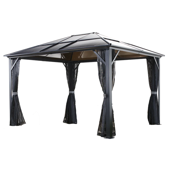 Meridien Hardtop Gazebo, 10 Ft. X 10 Ft. Dark Gray 3 Meridien Hardtop Gazebo, 10 Ft. X 10 Ft. Dark Gray
