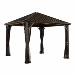 Dakota Hardtop Gazebo, 8 Ft. X 8 Ft. Dark Brown