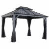 Mykonos II Double Roof Hardtop Gazebo, 12 Ft. X 14 Ft. Dark Gray 2 Mykonos II Double Roof Hardtop Gazebo, 12 Ft. X 14 Ft. Dark Gray -Shelterlogic 500 9165357