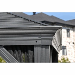 Mykonos II Double Roof Hardtop Gazebo, 12 Ft. X 14 Ft. Dark Gray 16 Mykonos II Double Roof Hardtop Gazebo, 12 Ft. X 14 Ft. Dark Gray -Shelterlogic 500 9165357 4