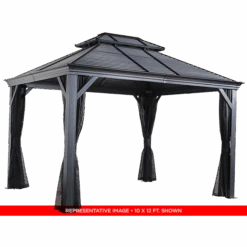 Mykonos II Double Roof Hardtop Gazebo, 12 Ft. X 14 Ft. Dark Gray 17 Mykonos II Double Roof Hardtop Gazebo, 12 Ft. X 14 Ft. Dark Gray -Shelterlogic 500 9165357 5