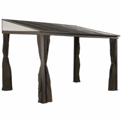 Portland Wall-Mounted Hardtop Gazebo, 10 Ft. X 12 Ft. Dark Brown 7 Portland Wall-Mounted Hardtop Gazebo, 10 Ft. X 12 Ft. Dark Brown -Shelterlogic 500 9165470