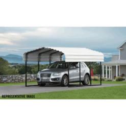 Arrow Carport, 10 Ft. X 51 Ft. X 7 Ft. Eggshell 22 Arrow Carport, 10 Ft. X 51 Ft. X 7 Ft. Eggshell -Shelterlogic CPH105107 1