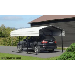 Arrow Carport, 10 Ft. X 78 Ft. X 7 Ft. Eggshell 22 Arrow Carport, 10 Ft. X 78 Ft. X 7 Ft. Eggshell -Shelterlogic CPH107807 2