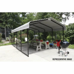 Arrow Carport, 12 Ft. X 69 Ft. X 7 Ft. Eggshell -Shelterlogic CPH126907 3