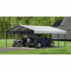 Arrow Carport, 20 Ft. X 56 Ft. X 7 Ft. Eggshell 9 Arrow Carport, 20 Ft. X 56 Ft. X 7 Ft. Eggshell -Shelterlogic CPH205607 2