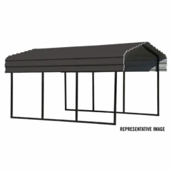 Arrow Carport, 10 Ft. X 69 Ft. X 7 Ft. Charcoal