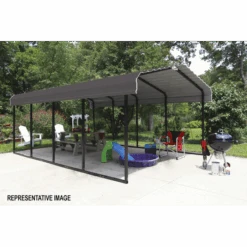 Arrow Carport, 12 Ft. X 100 Ft. X 7 Ft. Charcoal 21 Arrow Carport, 12 Ft. X 100 Ft. X 7 Ft. Charcoal -Shelterlogic CPHC1210007 4