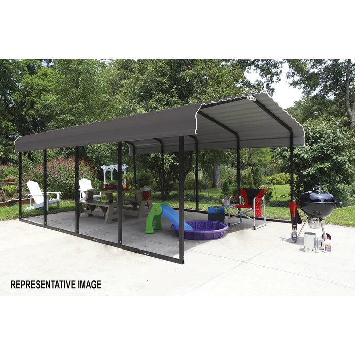 Arrow Carport, 12 Ft. X 47 Ft. X 7 Ft. Charcoal 11 Arrow Carport, 12 Ft. X 47 Ft. X 7 Ft. Charcoal - Image 9
