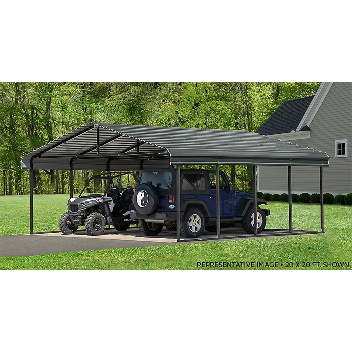 Arrow Carport, 20 Ft. X 38 Ft. X 7 Ft. Charcoal 11 Arrow Carport, 20 Ft. X 38 Ft. X 7 Ft. Charcoal - Image 9