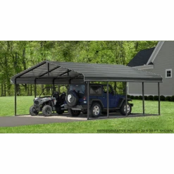 Arrow Carport, 20 Ft. X 42 Ft. X 7 Ft. Charcoal 20 Arrow Carport, 20 Ft. X 42 Ft. X 7 Ft. Charcoal -Shelterlogic CPHC204207 2