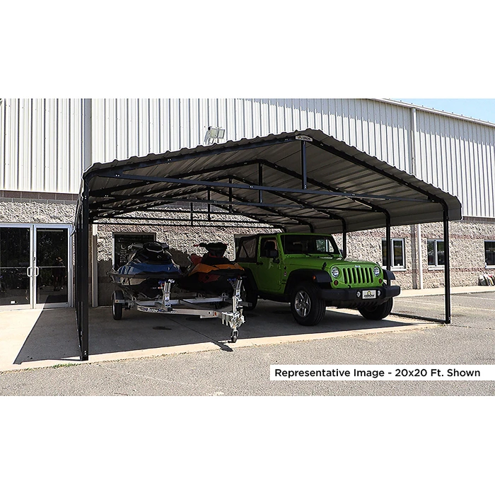 Arrow Carport, 20 Ft. X 91 Ft. X 7 Ft. Charcoal 12 Arrow Carport, 20 Ft. X 91 Ft. X 7 Ft. Charcoal - Image 10