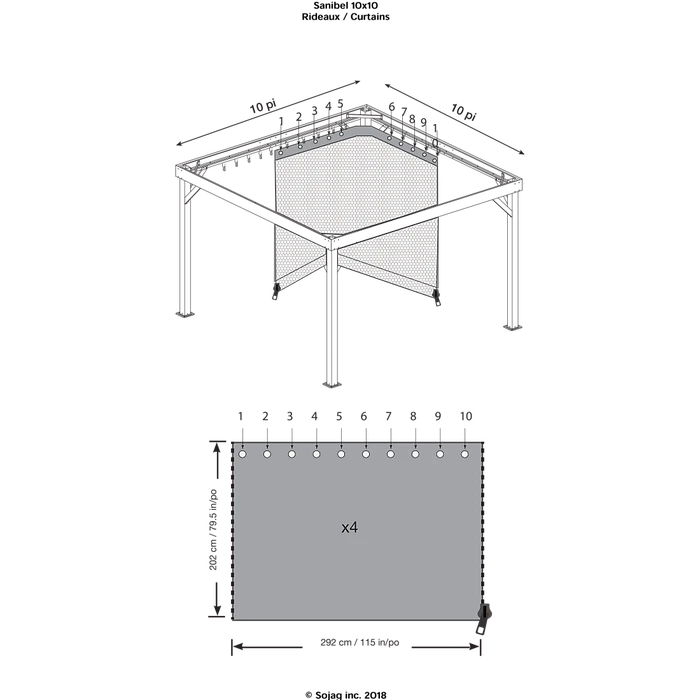 Curtains For Sanibel Gazebo (Gazebo Not Included) 8 Curtains For Sanibel Gazebo (Gazebo Not Included) - Image 6