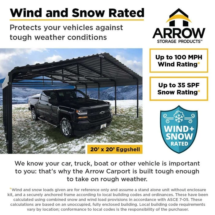 Arrow Carport, 20 Ft. X 60 Ft. X 7 Ft. Eggshell 5 Arrow Carport, 20 Ft. X 60 Ft. X 7 Ft. Eggshell - Image 3