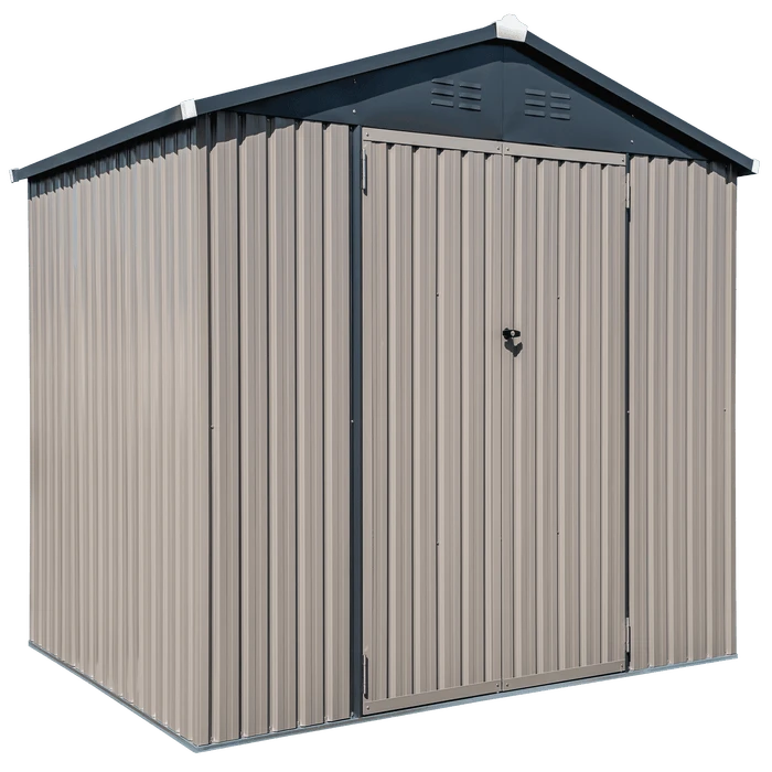 Arrow Cover-IT 8x6 Ft. Grey Metal Shed 3 Arrow Cover-IT 8x6 Ft. Grey Metal Shed