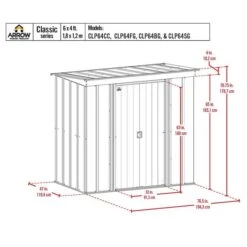 Arrow Classic Steel Storage Shed, 6 Ft. X 4 Ft., Charcoal 21 Arrow Classic Steel Storage Shed, 6 Ft. X 4 Ft., Charcoal -Shelterlogic classic 6x4 schematic 1 1