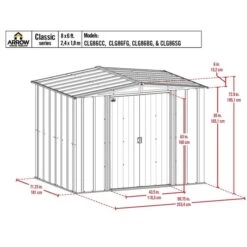Arrow Classic Steel Storage Shed, 8 Ft. X 6 Ft., Flute Grey 31 Arrow Classic Steel Storage Shed, 8 Ft. X 6 Ft., Flute Grey -Shelterlogic classic 8x6 schematic 2