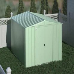 Arrow Classic Steel Storage Shed, 10 Ft. X 12 Ft., Sage Green -Shelterlogic clg1012sg image 01