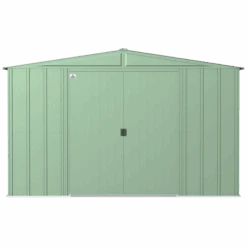 Arrow Classic Steel Storage Shed, 10 Ft. X 12 Ft., Sage Green -Shelterlogic clg1012sg silo image 02