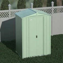 Arrow Classic Steel Storage Shed, 6 Ft. X 5 Ft., Sage Green 16 Arrow Classic Steel Storage Shed, 6 Ft. X 5 Ft., Sage Green -Shelterlogic clg65sg image 01