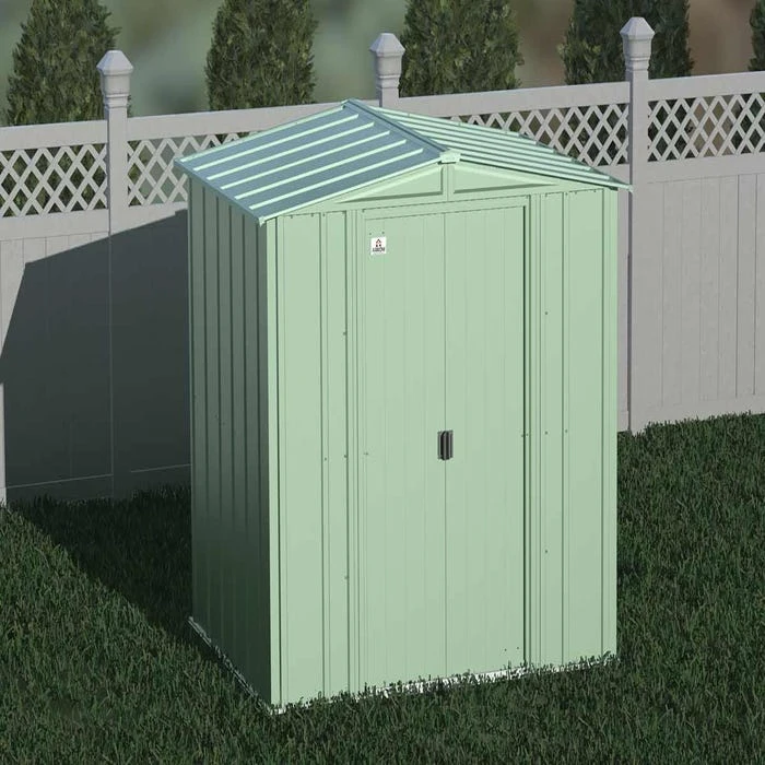 Arrow Classic Steel Storage Shed, 6 Ft. X 5 Ft., Sage Green 6 Arrow Classic Steel Storage Shed, 6 Ft. X 5 Ft., Sage Green - Image 4