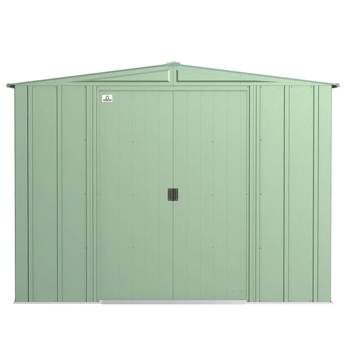 Arrow Classic Steel Storage Shed, 8 Ft. X 8 Ft., Sage Green 6 Arrow Classic Steel Storage Shed, 8 Ft. X 8 Ft., Sage Green - Image 4