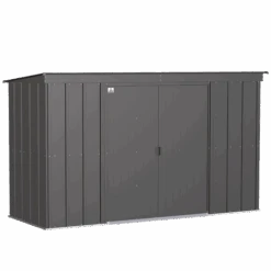 Arrow Classic Steel Storage Shed, 10 Ft. X 4 Ft., Charcoal