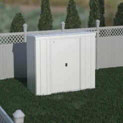 Arrow Classic Steel Storage Shed, 8 Ft. X 4 Ft., Flute Grey 14 Arrow Classic Steel Storage Shed, 8 Ft. X 4 Ft., Flute Grey -Shelterlogic clp84fg image 01