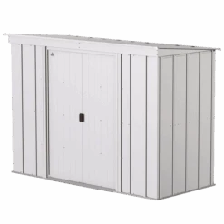 Arrow Classic Steel Storage Shed, 8 Ft. X 4 Ft., Flute Grey 19 Arrow Classic Steel Storage Shed, 8 Ft. X 4 Ft., Flute Grey -Shelterlogic clp84fg silo image 06