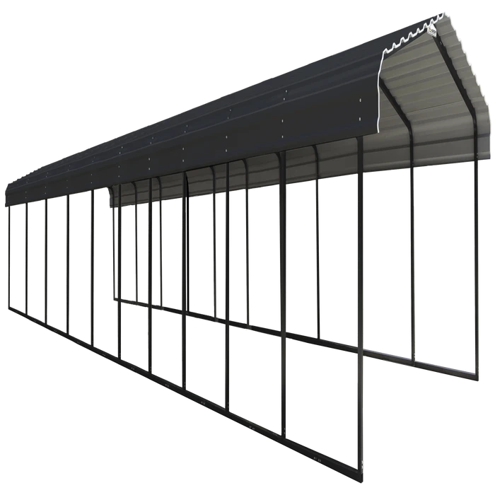 Arrow Carport, 12 Ft. X 47 Ft. X 7 Ft. Charcoal 3 Arrow Carport, 12 Ft. X 47 Ft. X 7 Ft. Charcoal