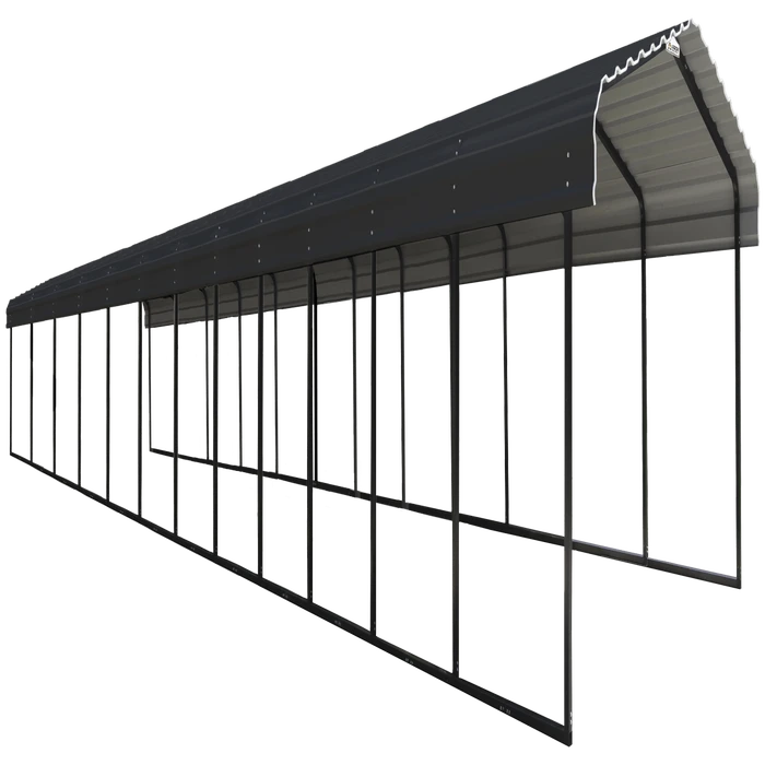 Arrow Carport, 12 Ft. X 56 Ft. X 7 Ft. Charcoal 3 Arrow Carport, 12 Ft. X 56 Ft. X 7 Ft. Charcoal