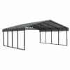 Arrow Carport, 20 Ft. X 20 Ft. X 7 Ft. Charcoal