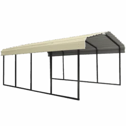 Arrow Carport, 12 Ft. X 20 Ft. X 7 Ft. Vinyl Almond