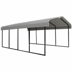 Arrow Vinyl Carport, 12 Ft. X 20 Ft. X 7 Ft. Light Grey