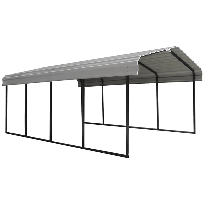 Arrow Vinyl Carport, 12 Ft. X 20 Ft. X 7 Ft. Light Grey 3 Arrow Vinyl Carport, 12 Ft. X 20 Ft. X 7 Ft. Light Grey