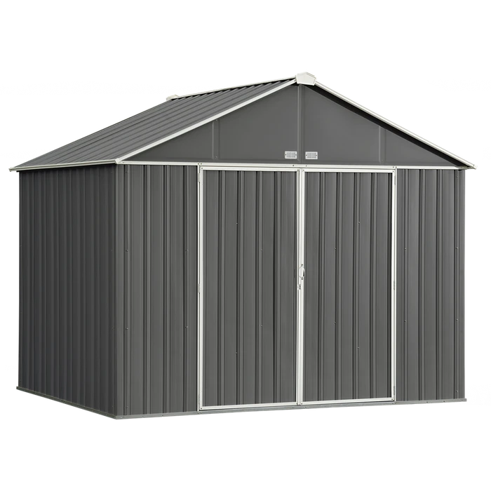 EZEE Shed® Steel Storage Shed, 10 Ft. X 8 Ft. Charcoal With Cream Trim 3 EZEE Shed® Steel Storage Shed, 10 Ft. X 8 Ft. Charcoal With Cream Trim