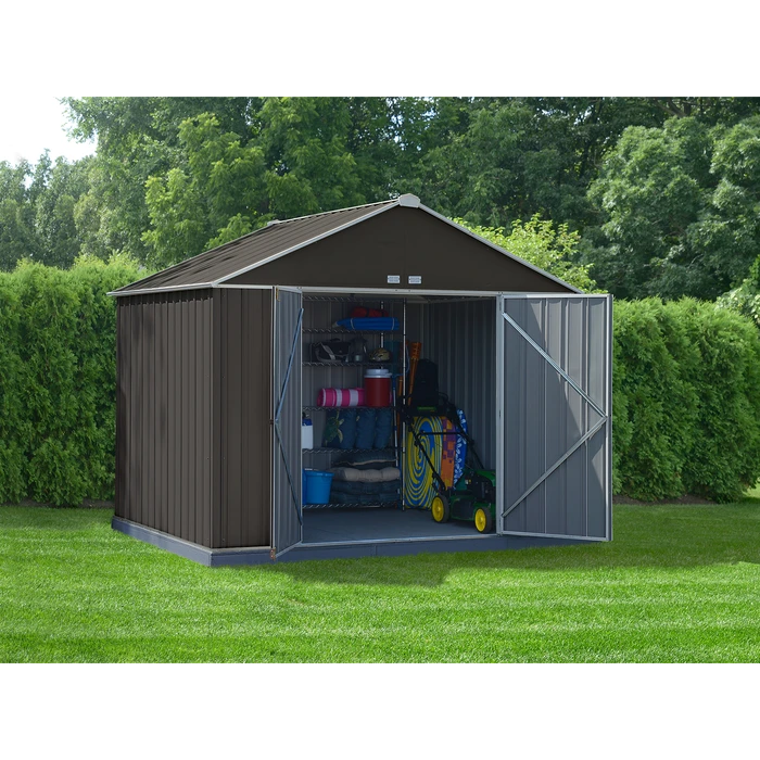 EZEE Shed® Steel Storage Shed, 10 Ft. X 8 Ft. Charcoal With Cream Trim 4 EZEE Shed® Steel Storage Shed, 10 Ft. X 8 Ft. Charcoal With Cream Trim - Image 2