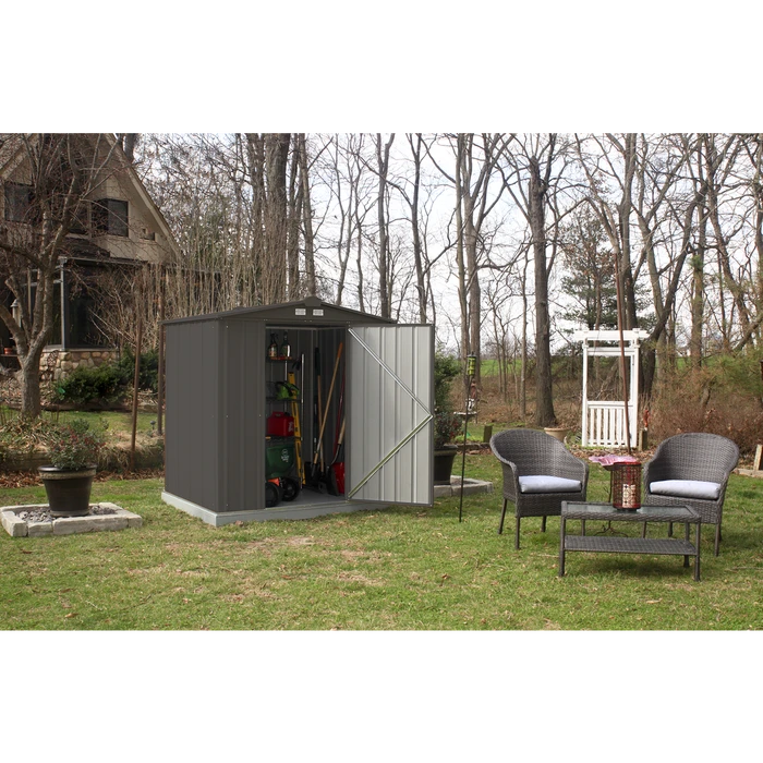 EZEE Shed® Steel Storage Shed, 6 Ft. X 5 Ft. Charcoal 5 EZEE Shed® Steel Storage Shed, 6 Ft. X 5 Ft. Charcoal - Image 3